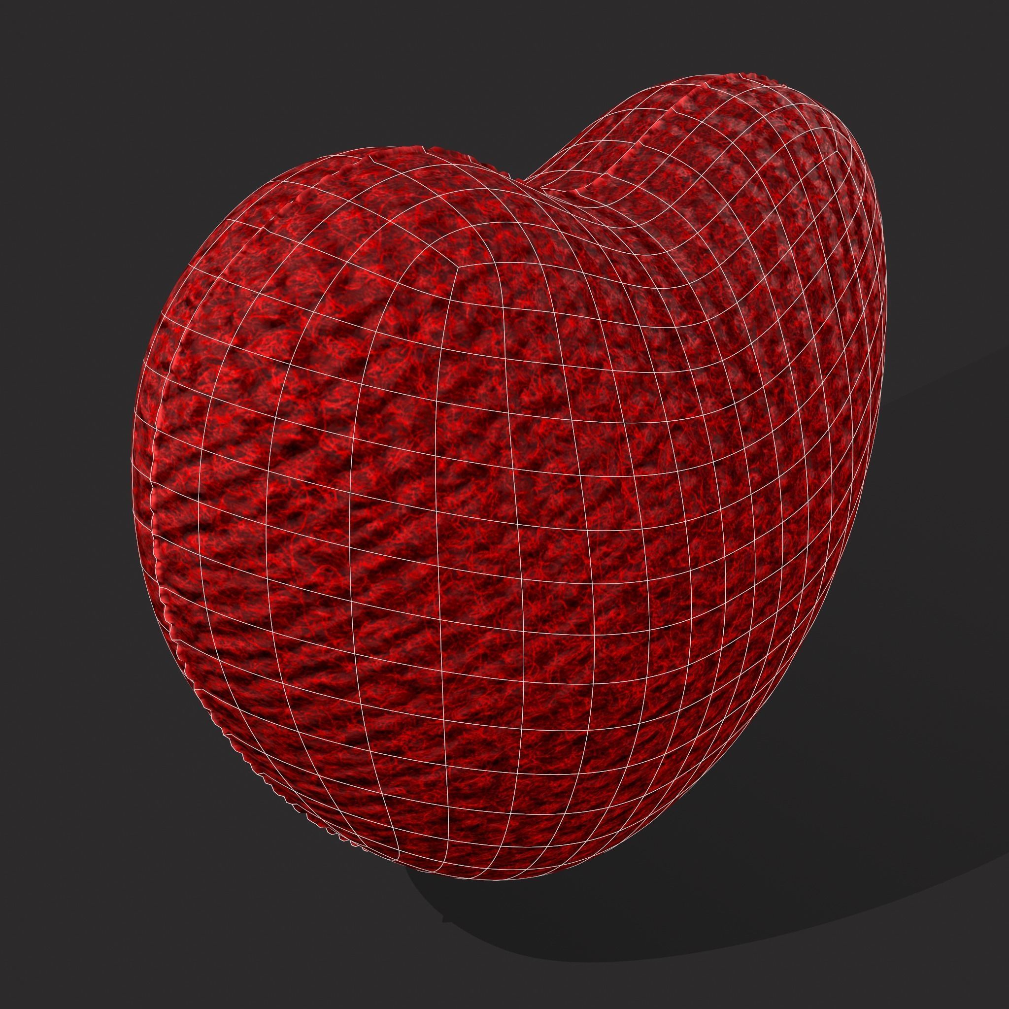 Knitted Heart Low-poly 3D model_14