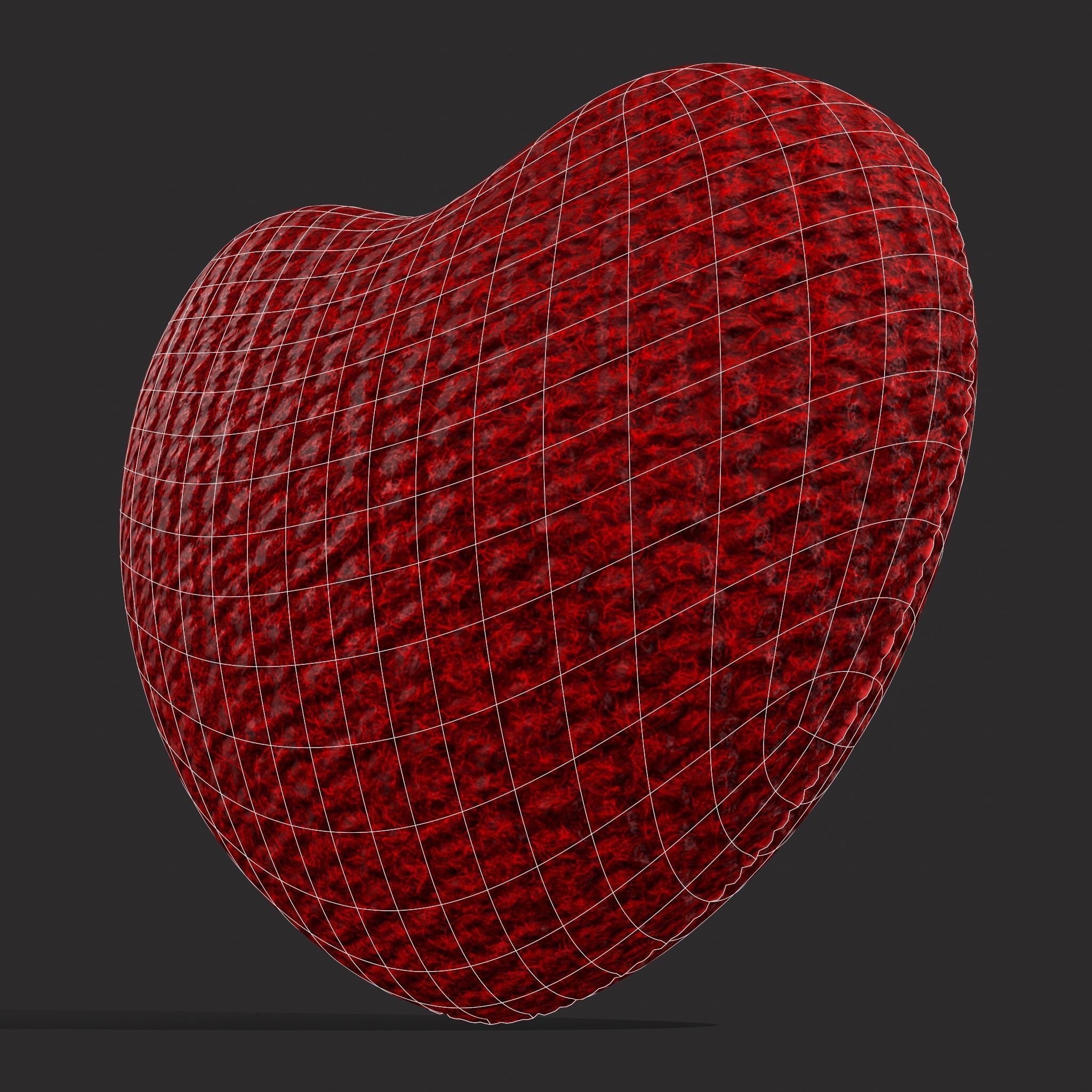 Knitted Heart Low-poly 3D model_20
