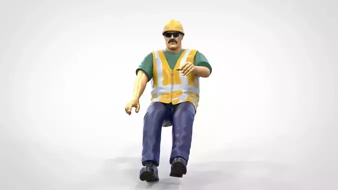 N5 construction worker driving 3D print model
