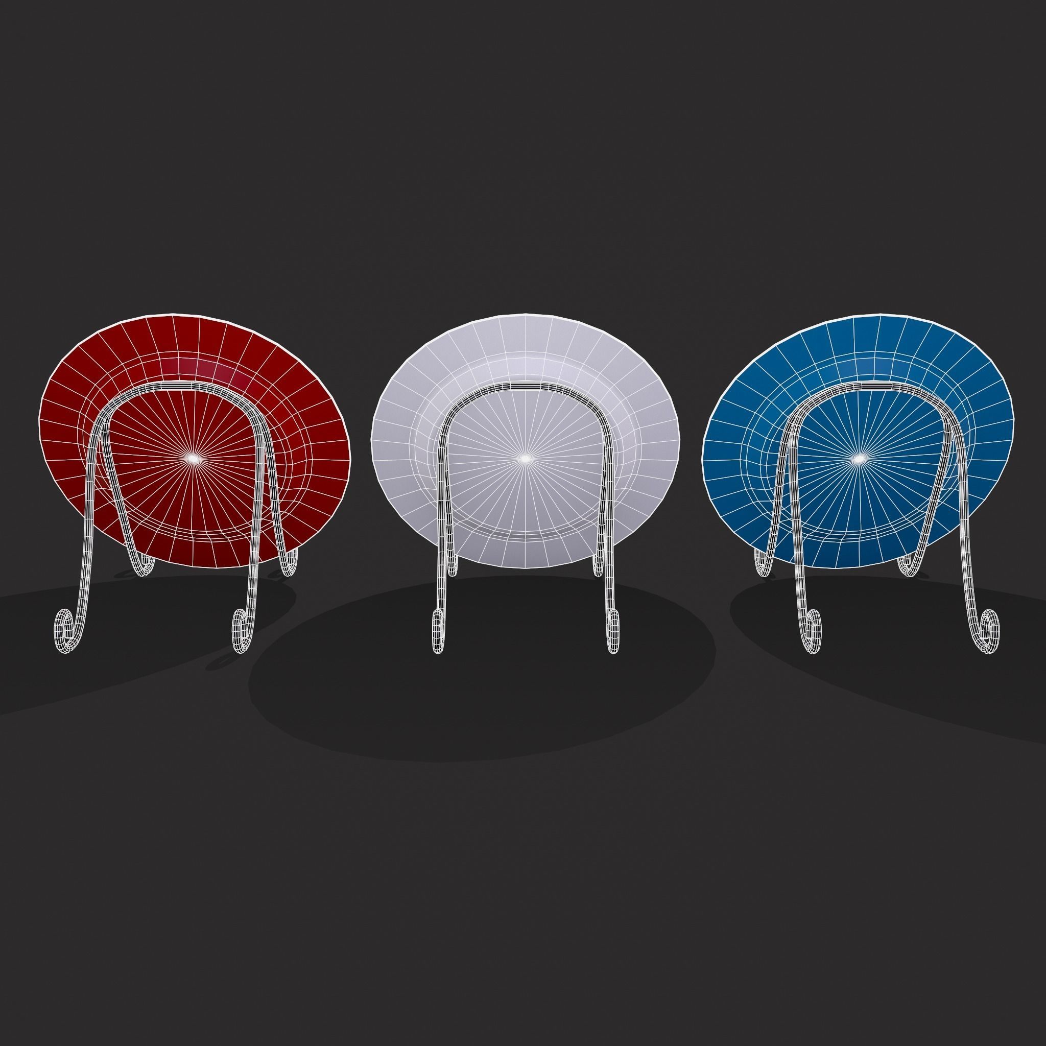 Valentines Day Decoration Plates Low-poly 3D model_18