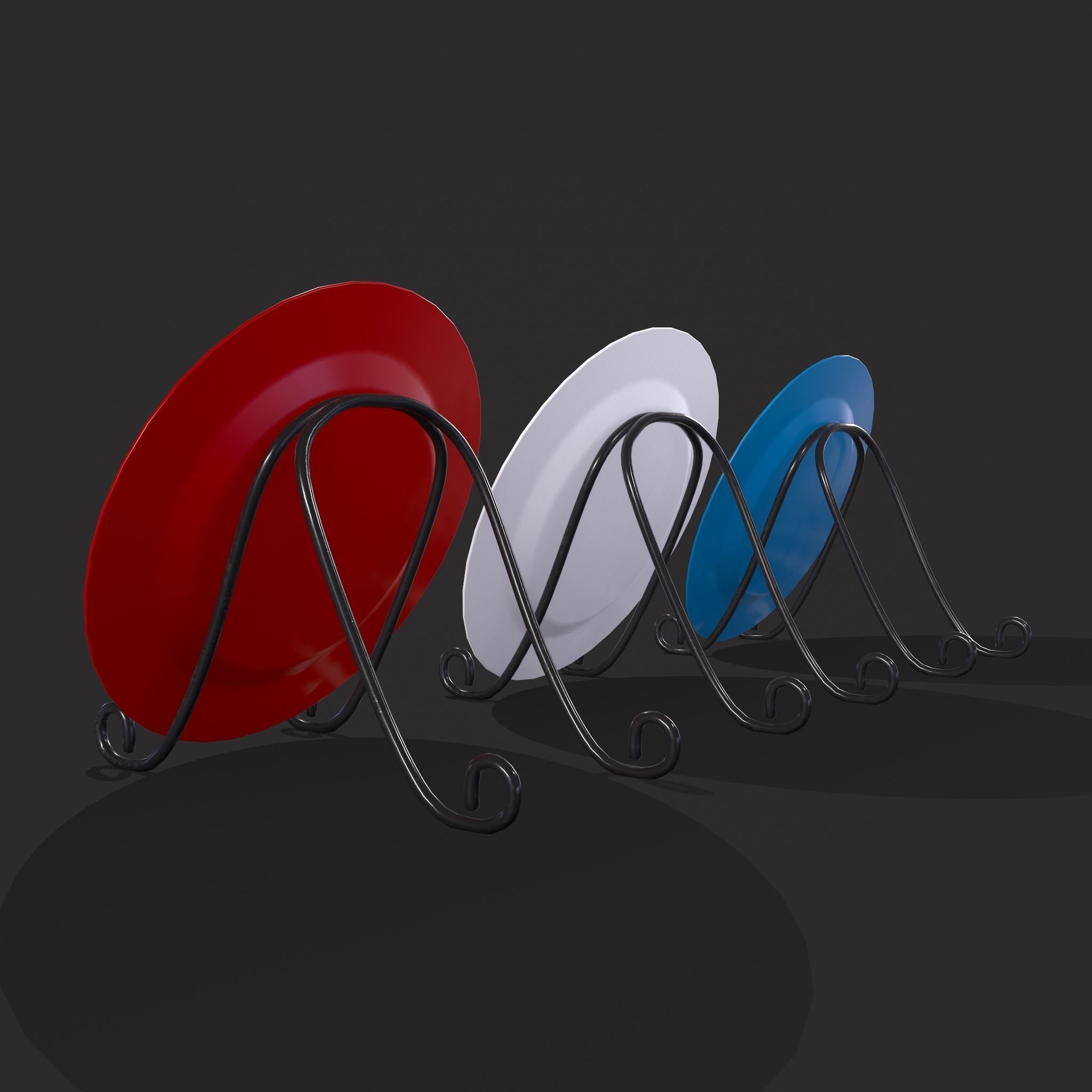 Valentines Day Decoration Plates Low-poly 3D model_3