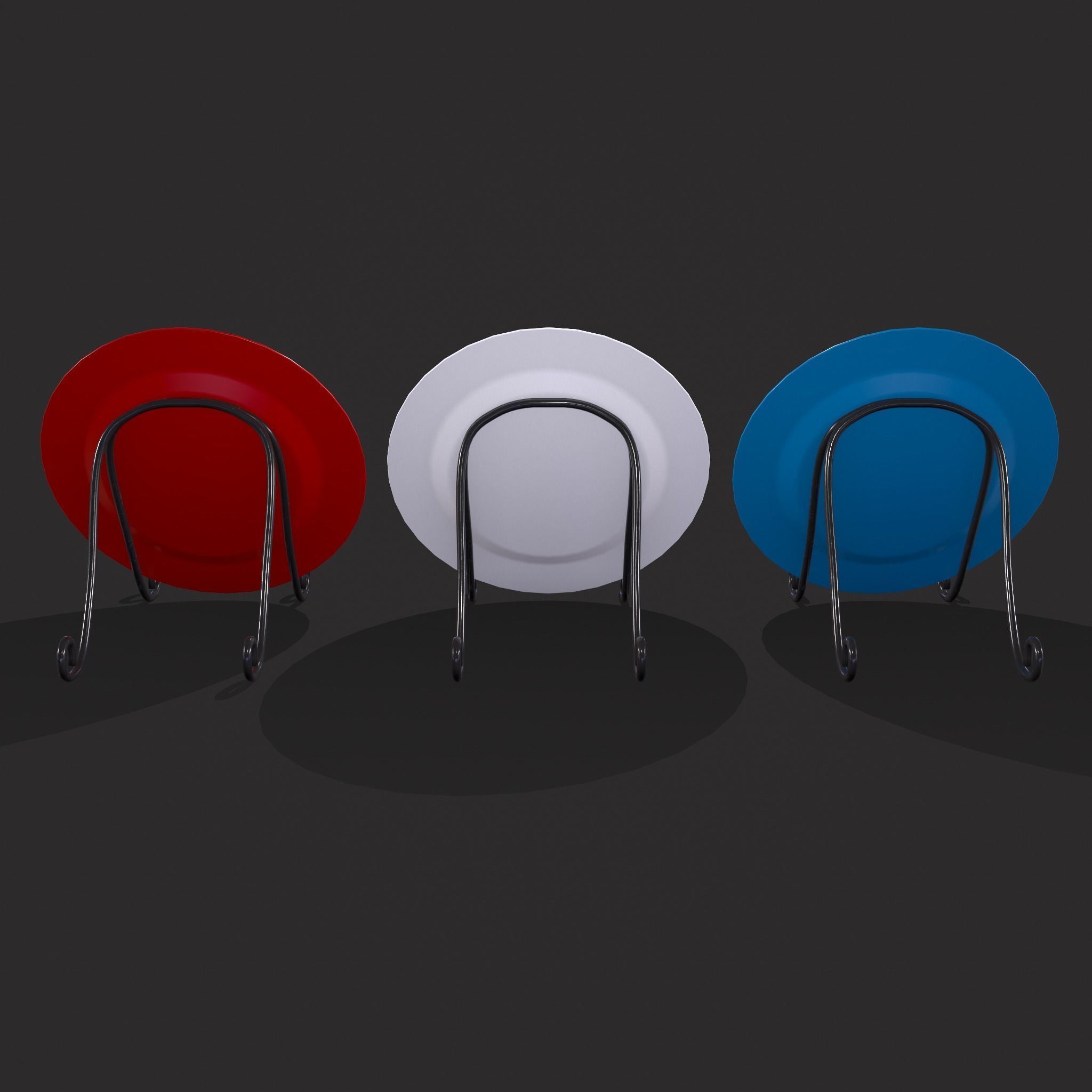 Valentines Day Decoration Plates Low-poly 3D model_17