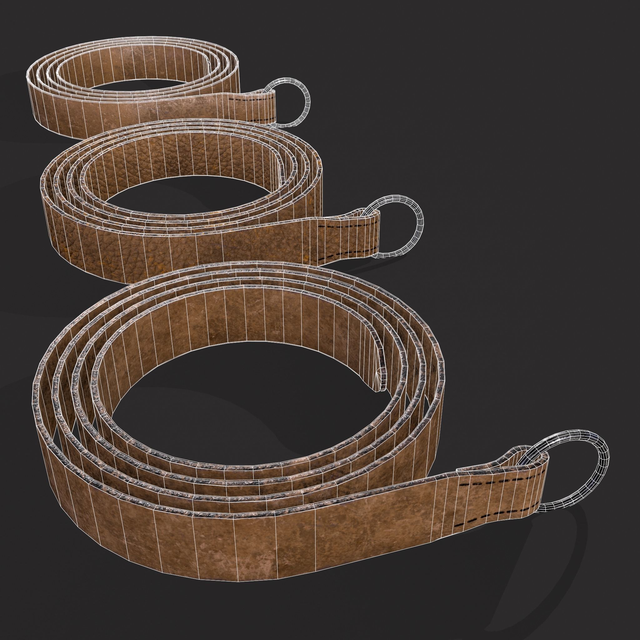 Iron Ring Belt  Low-poly 3D model_2