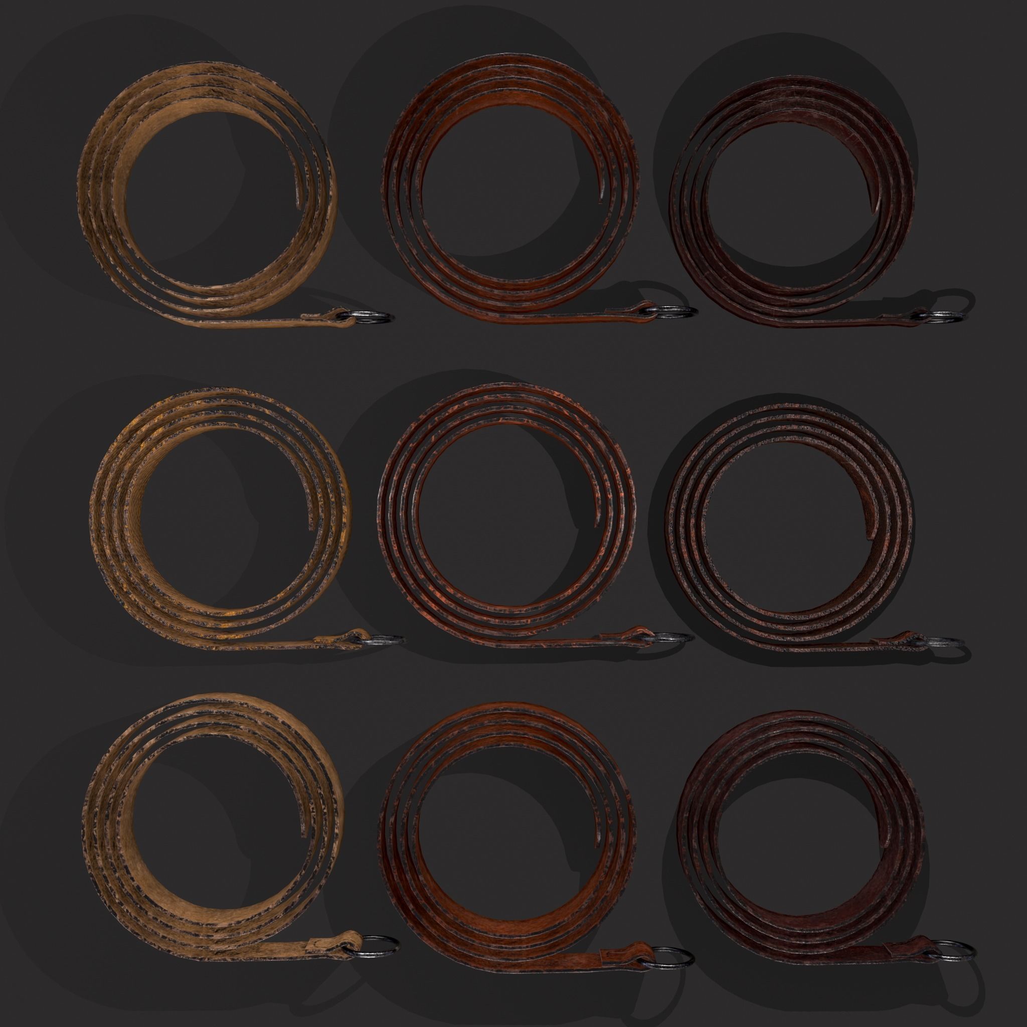 Iron Ring Belt  Low-poly 3D model_5