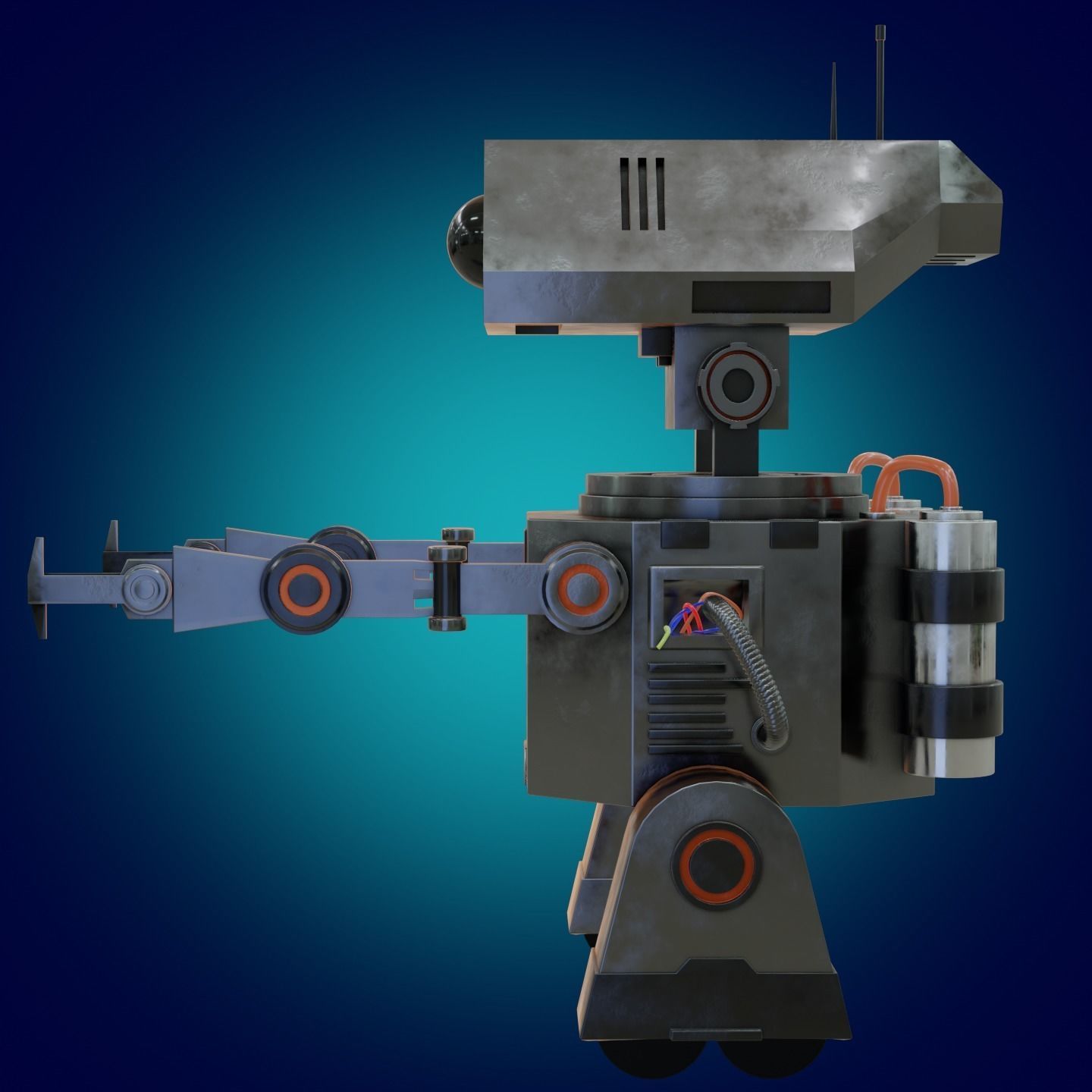 Stylized Robot in the style of Star Wars PBR game ready Low-poly 3D model_1