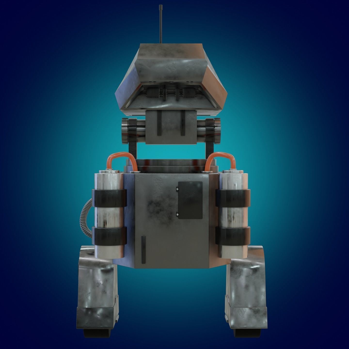 Stylized Robot in the style of Star Wars PBR game ready Low-poly 3D model_2