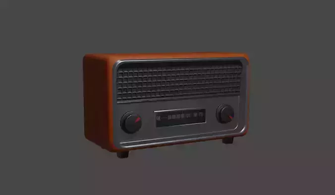 Retro Radio Low-poly 3D model