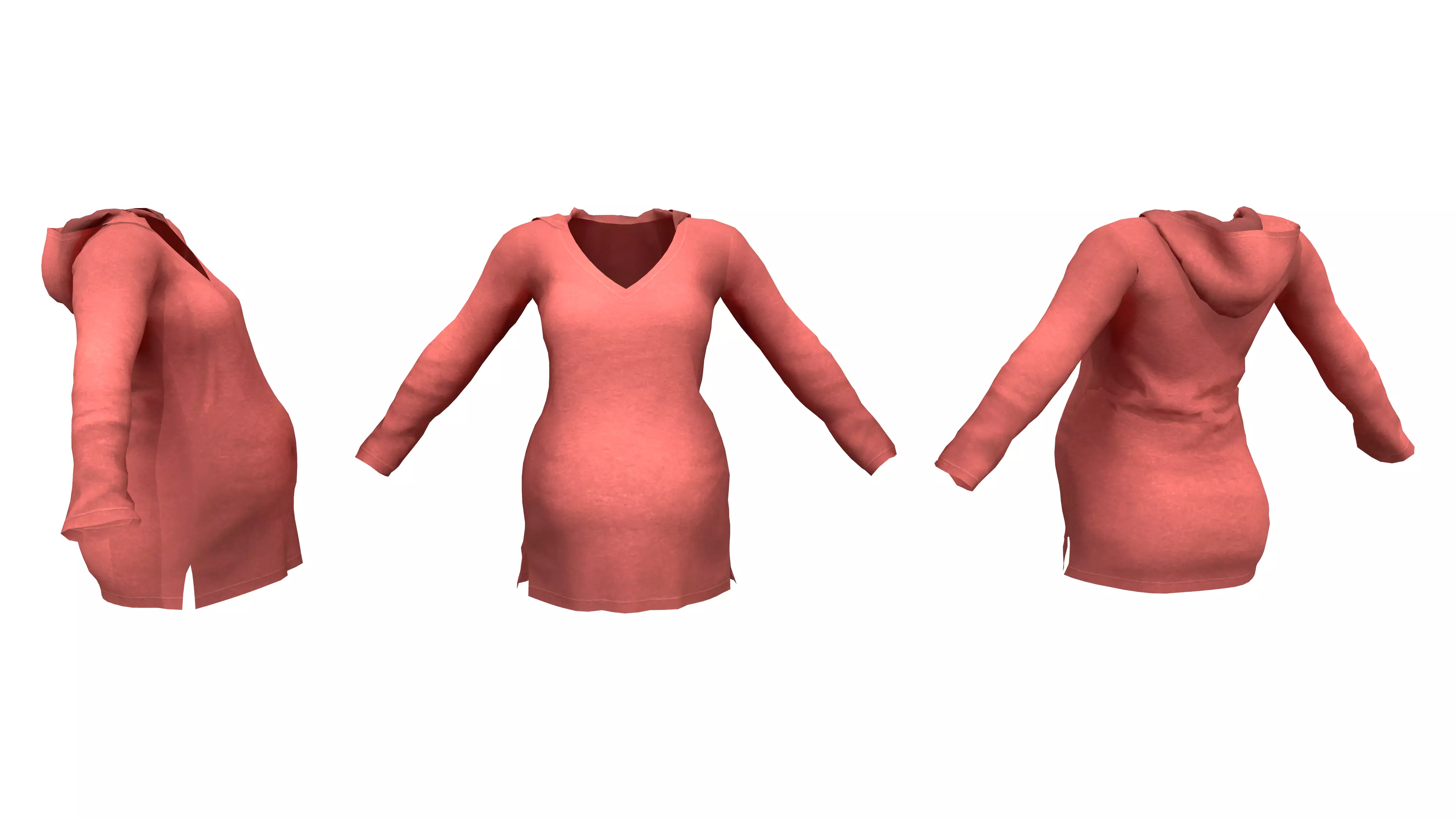 Maternity Hooded Tunic Low-poly 3D model