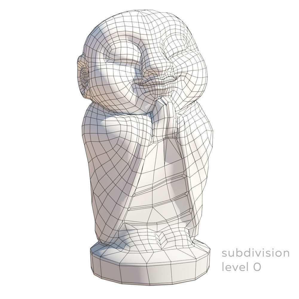 Decorative monk sculpture 3D model_7