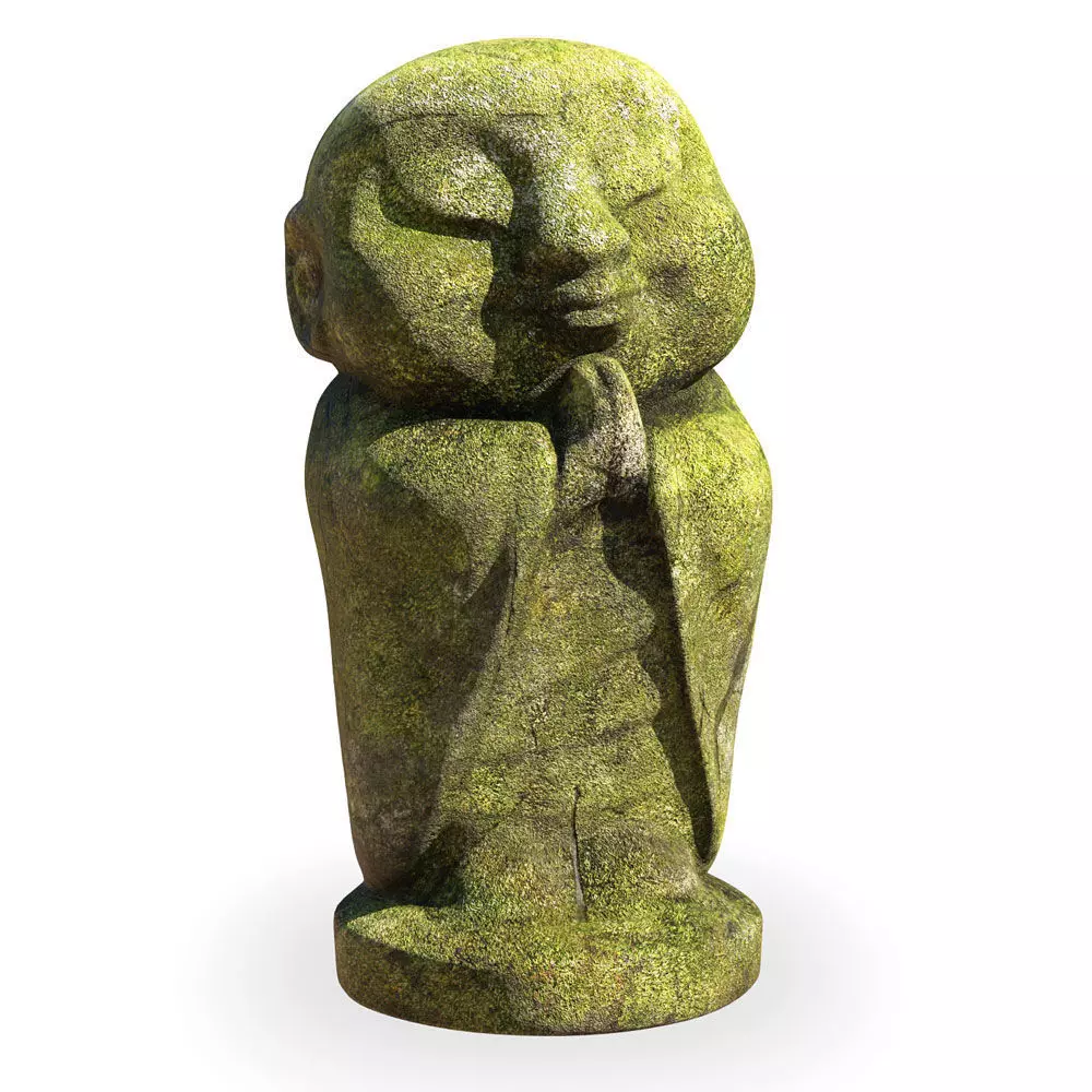 Decorative monk sculpture 3D model_0