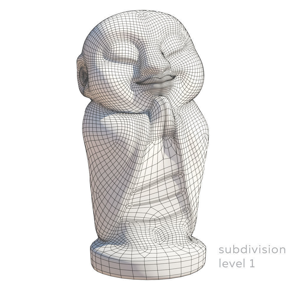 Decorative monk sculpture 3D model_8