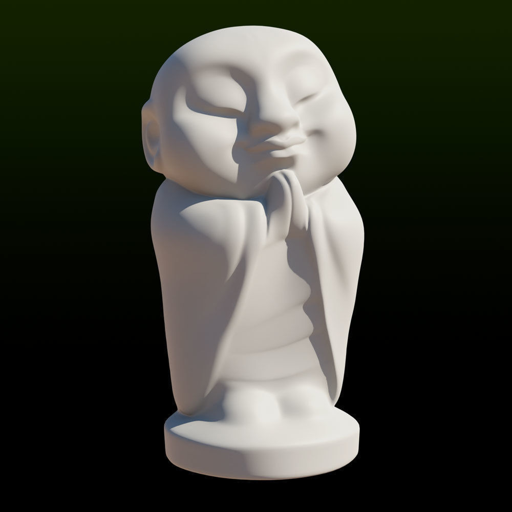 Decorative monk sculpture 3D model_9