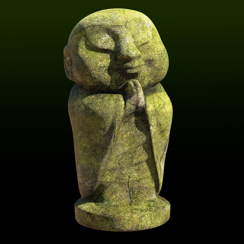 Decorative monk sculpture 3D model_1