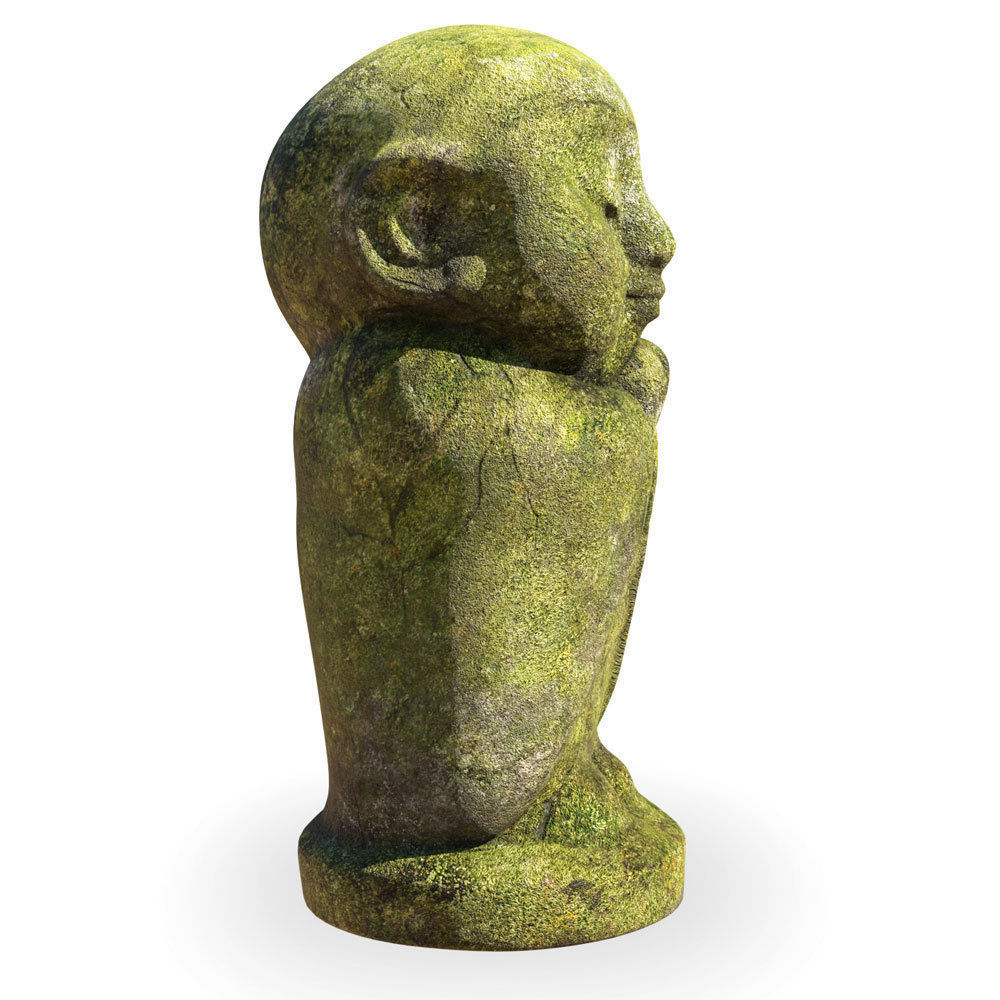 Decorative monk sculpture 3D model_4