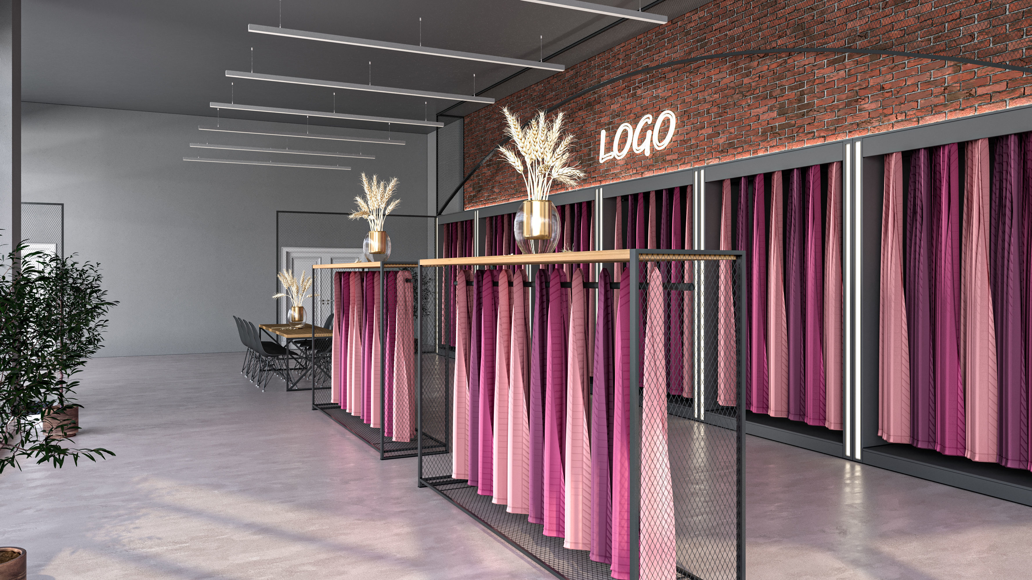 Textile Showroom Design 3D model_2