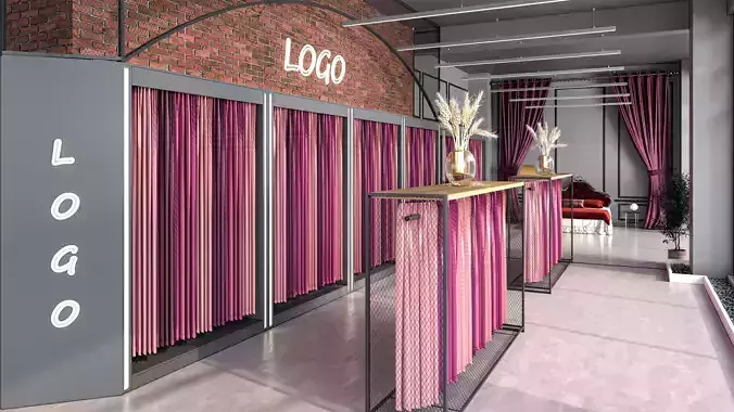 Textile Showroom Design 3D model