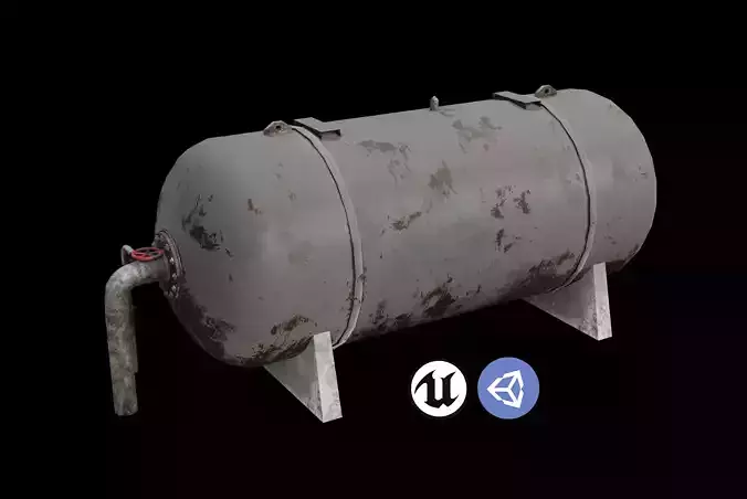 Rusty Metal Cistern - Game Ready 