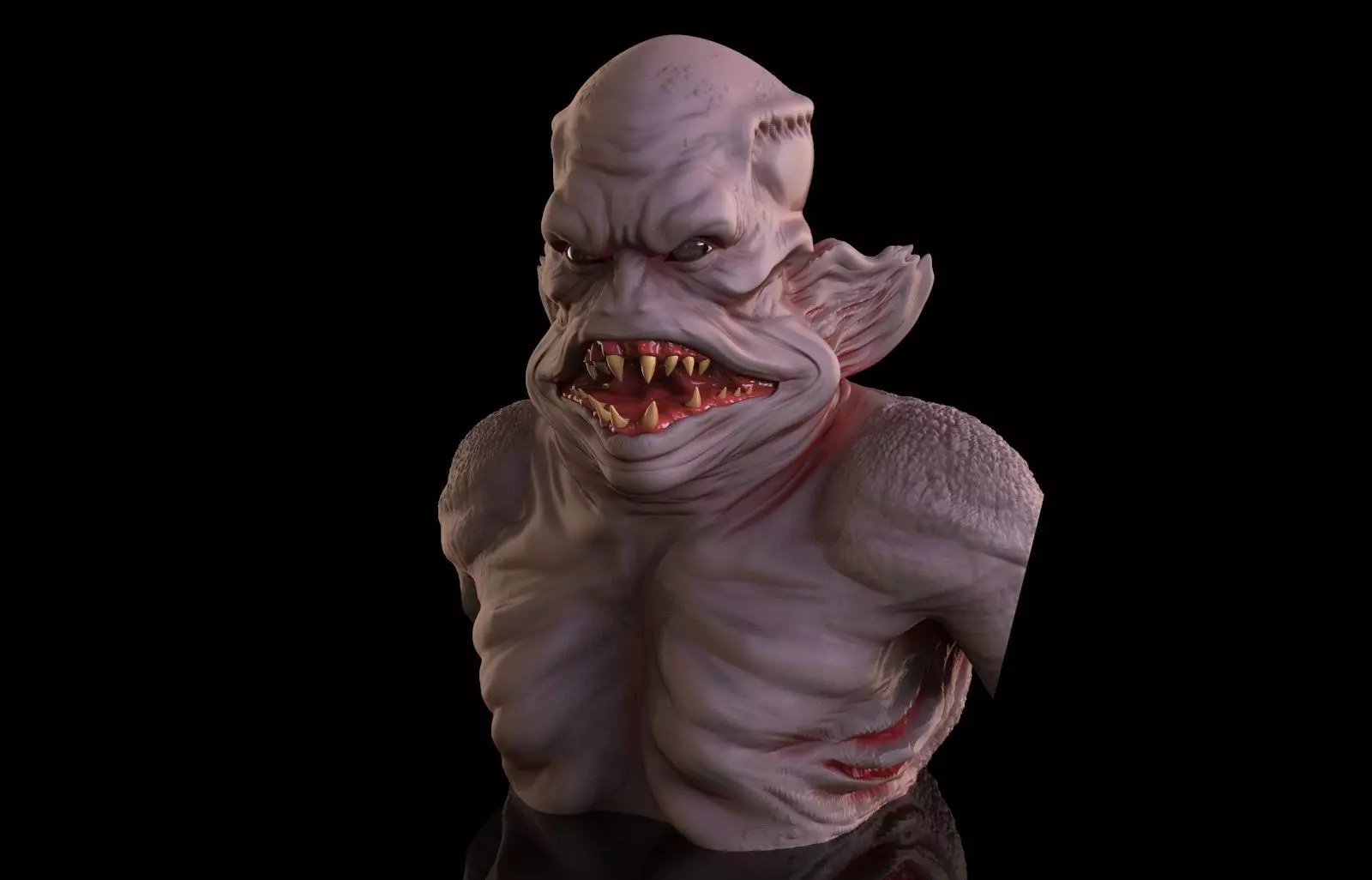 Merman bust 3D print model_0