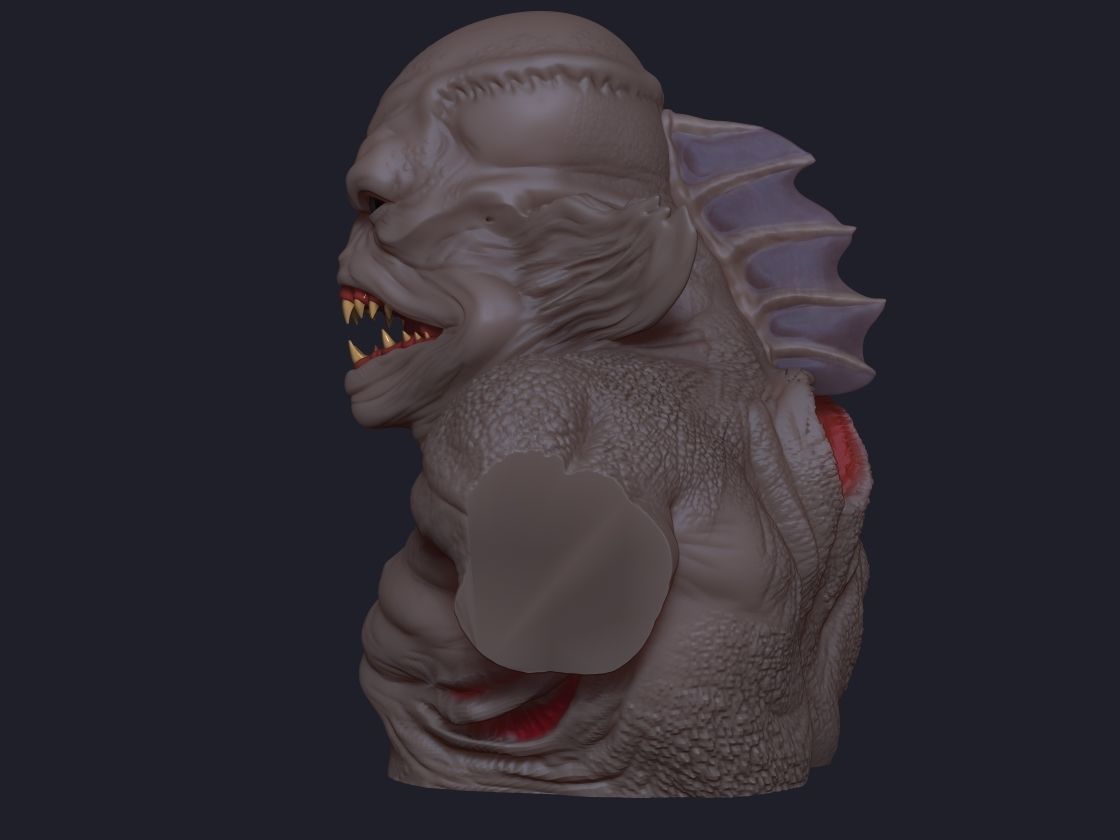 Merman bust 3D print model_12