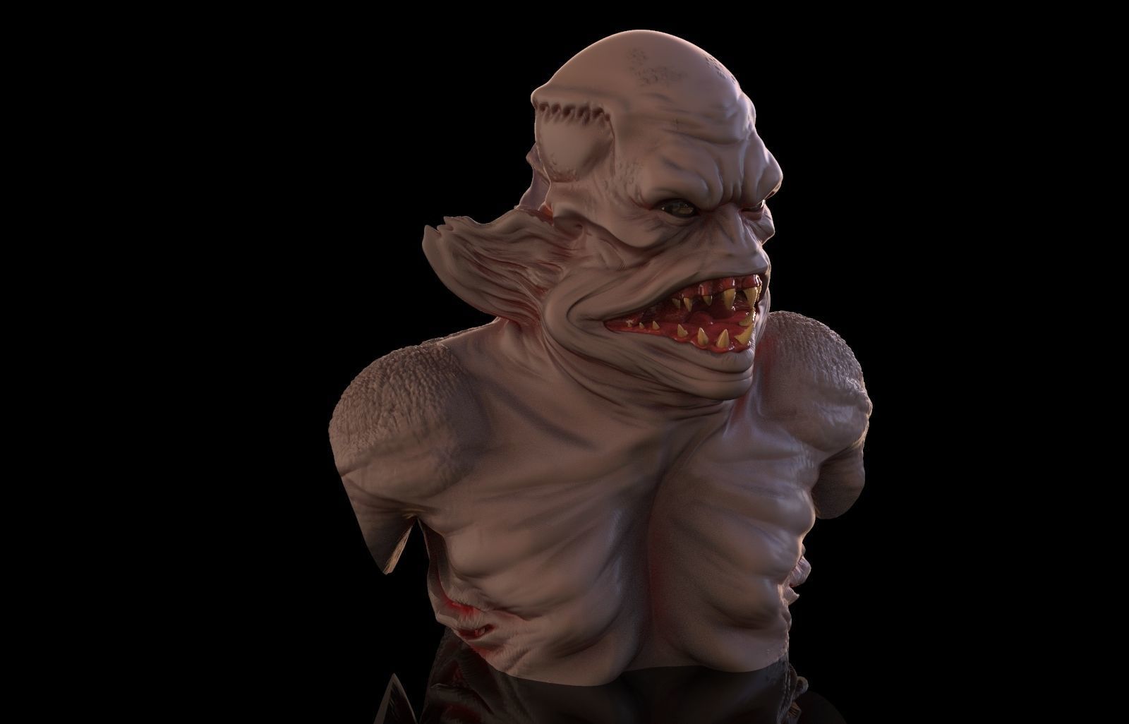 Merman bust 3D print model_1