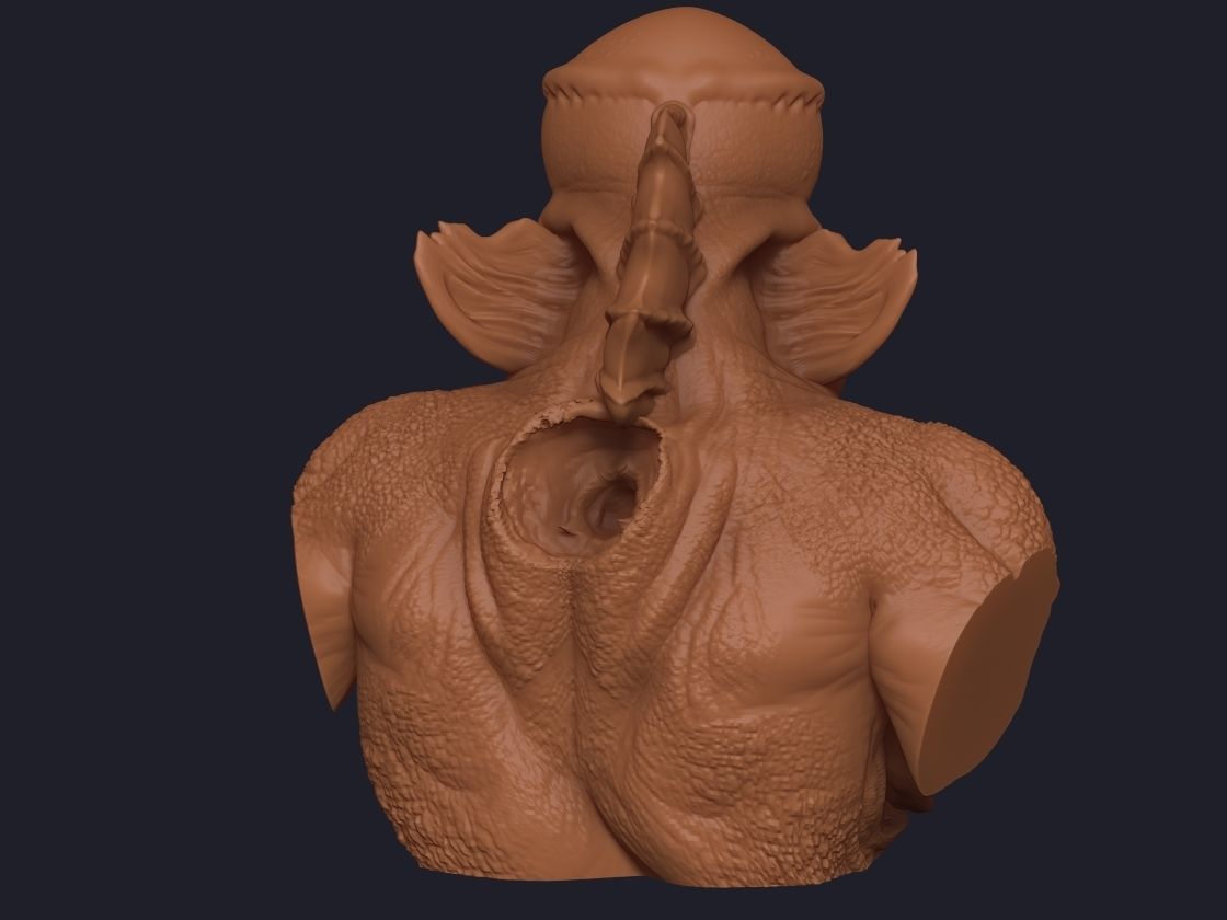 Merman bust 3D print model_15