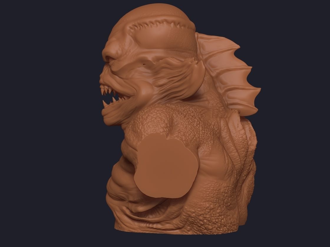 Merman bust 3D print model_13