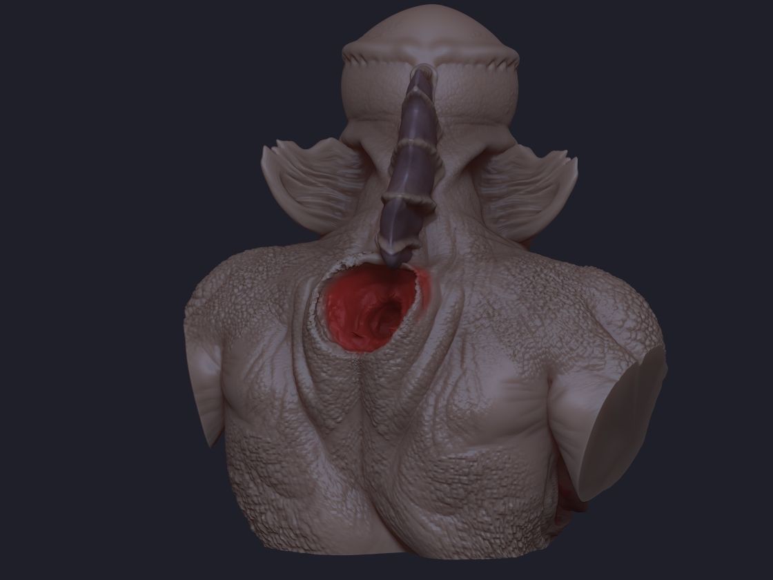 Merman bust 3D print model_14