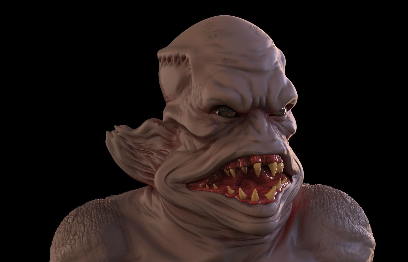 Merman bust 3D print model_3