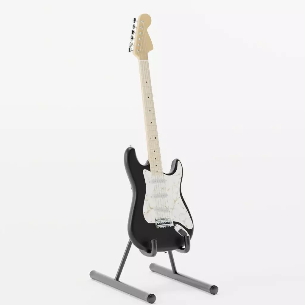 Fender stratocaster Low-poly 3D model_0