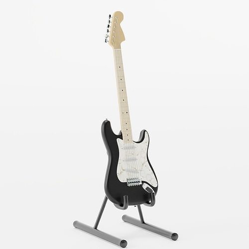 Fender stratocaster Low-poly 3D model