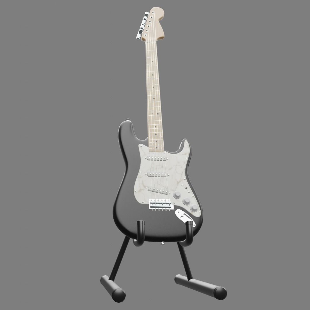 Fender stratocaster Low-poly 3D model_2