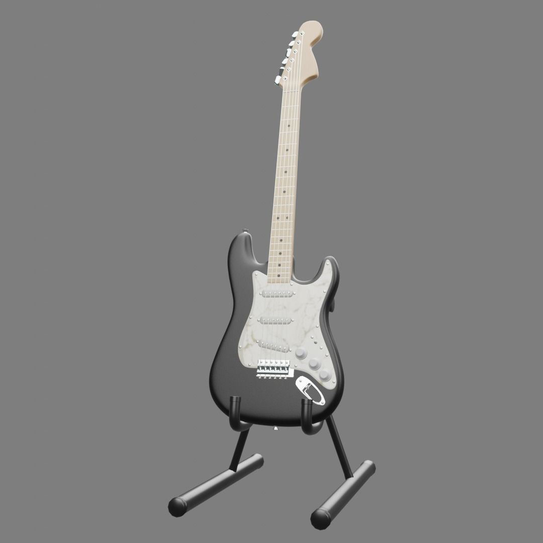 Fender stratocaster Low-poly 3D model_3