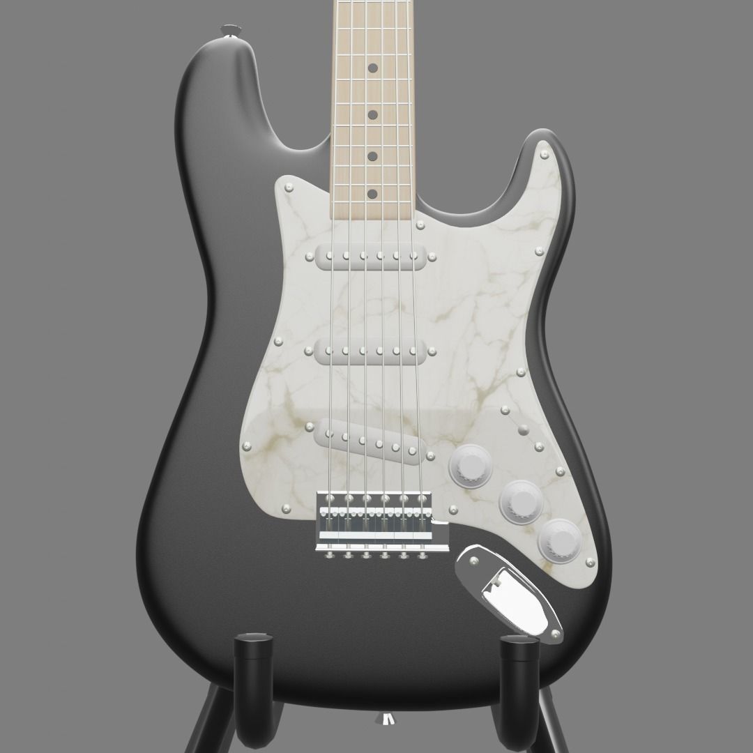 Fender stratocaster Low-poly 3D model_4