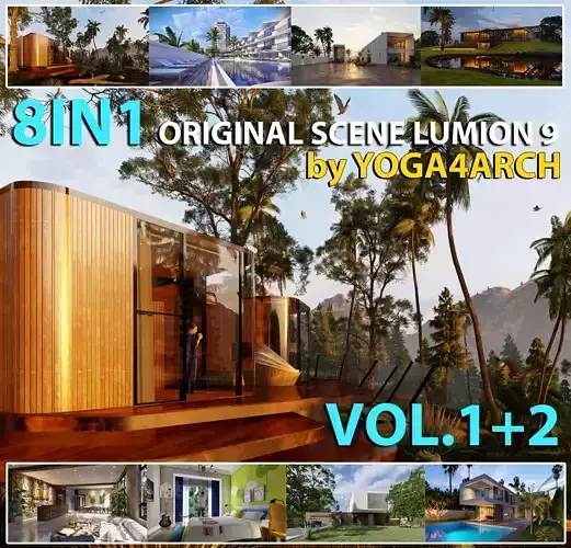 Lumion Scene Mega Pack - VOL 1 - 2  8 Premium Lumion Scene  