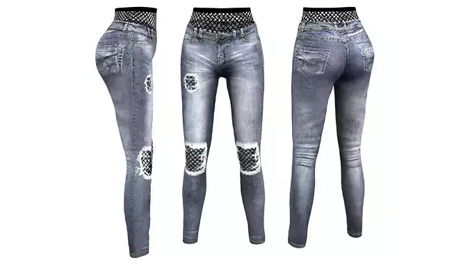 Skinny Jeans With Fishnet Stockings Under