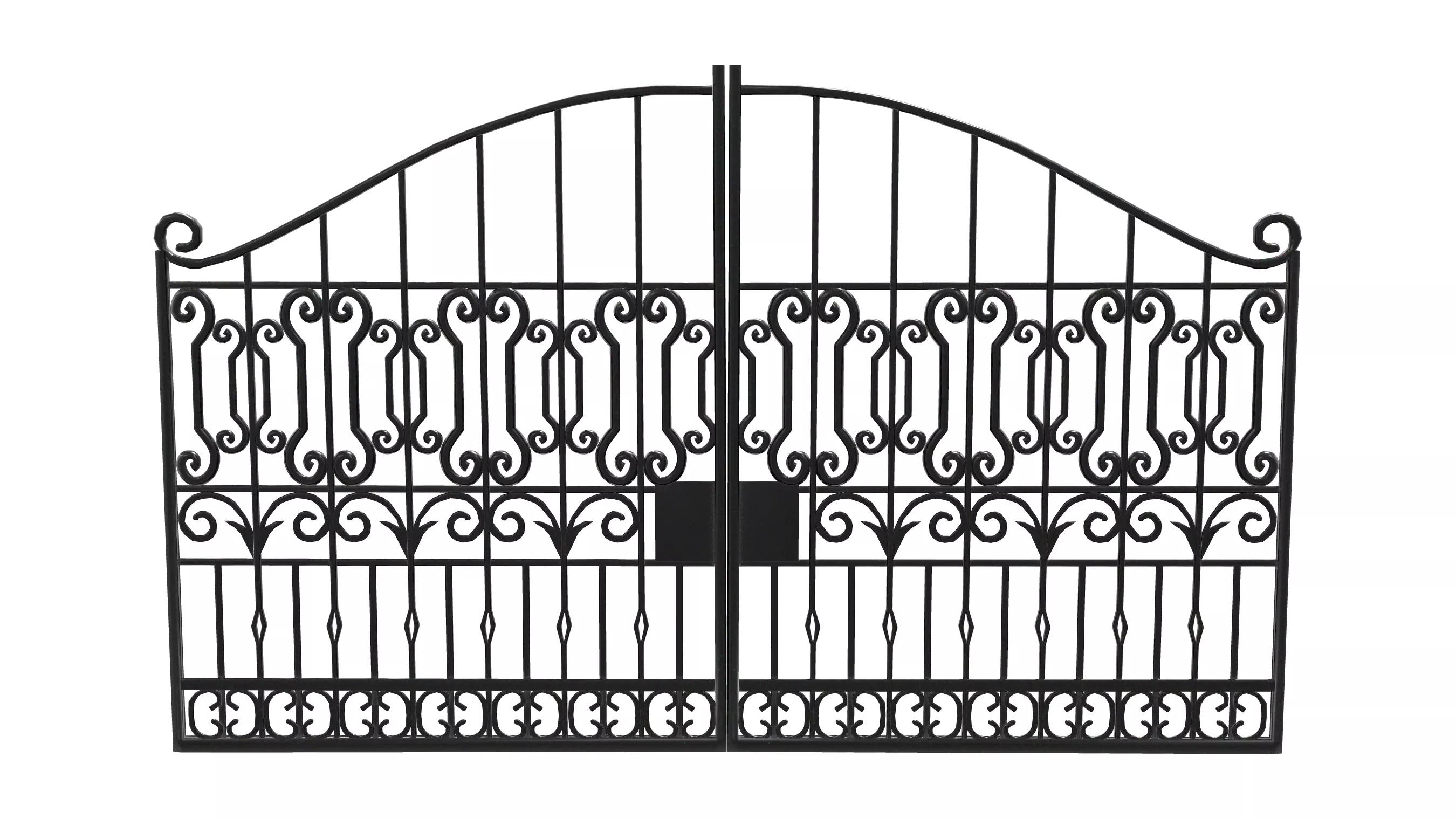 Wrought Iron Gates Low-poly 3D model_0