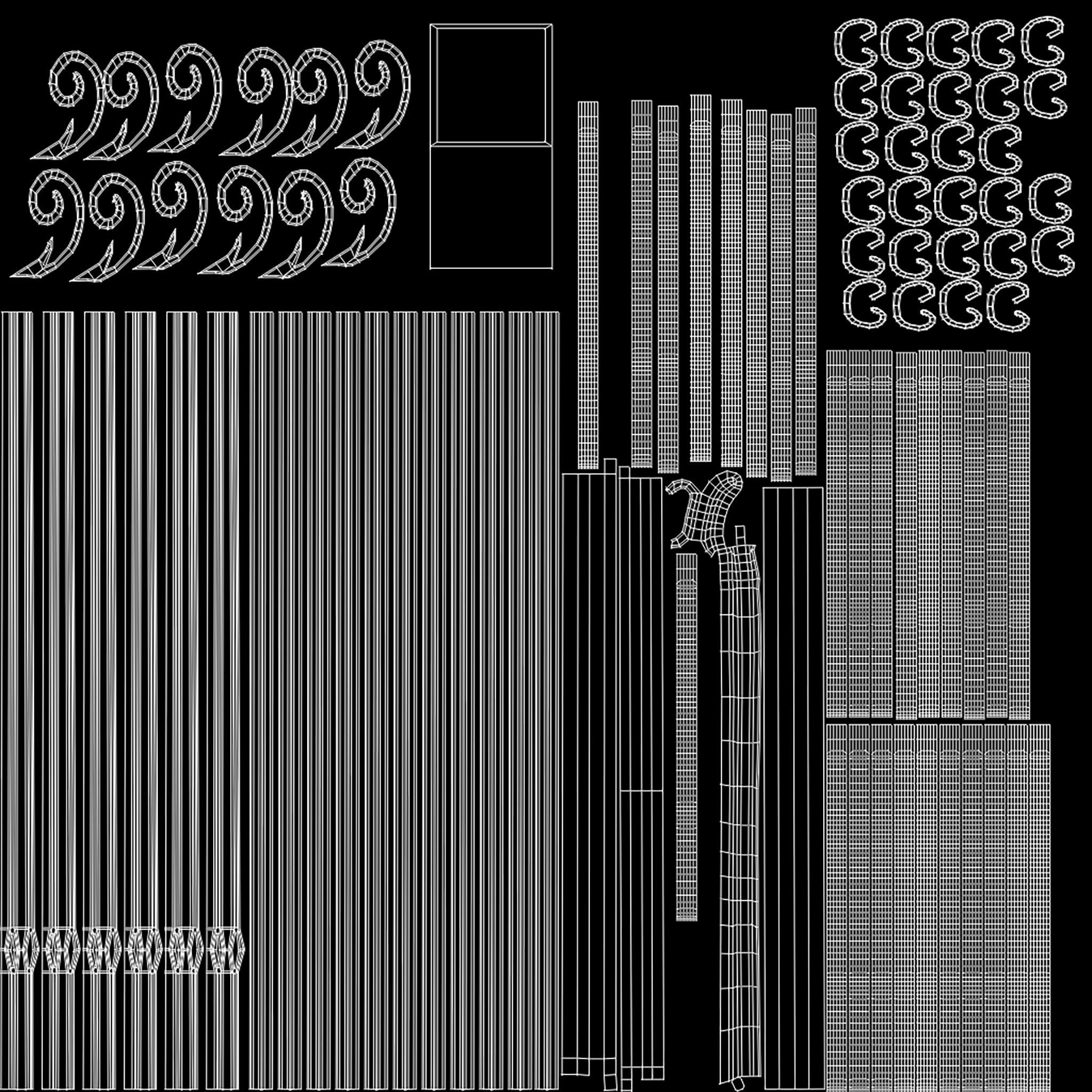 Wrought Iron Gates Low-poly 3D model_8