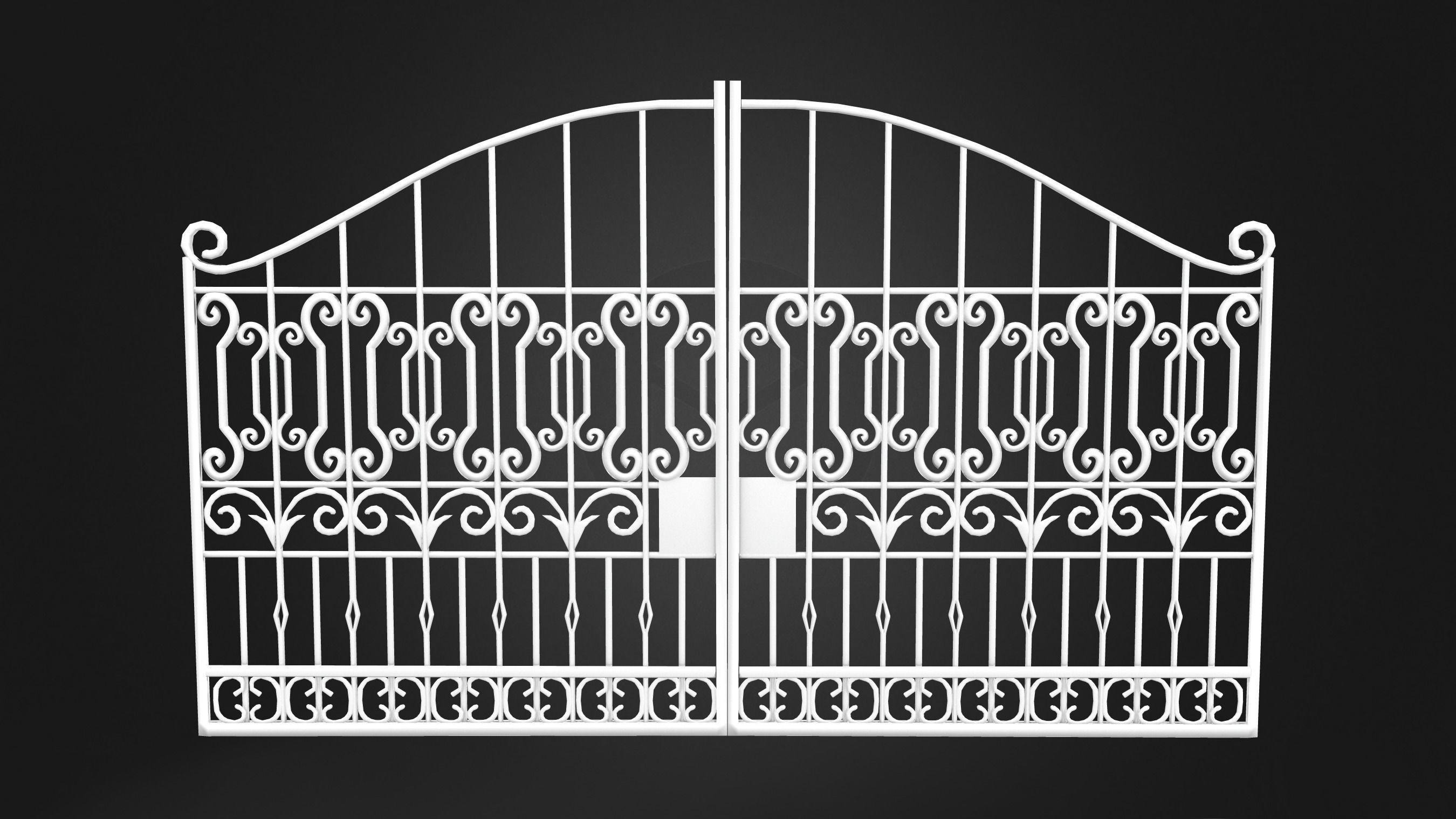 Wrought Iron Gates Low-poly 3D model_4