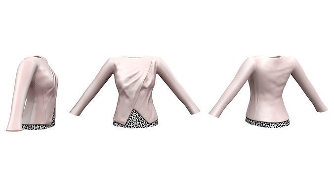 Wrap Leather Jacket With Shirt Under Low-poly 3D model
