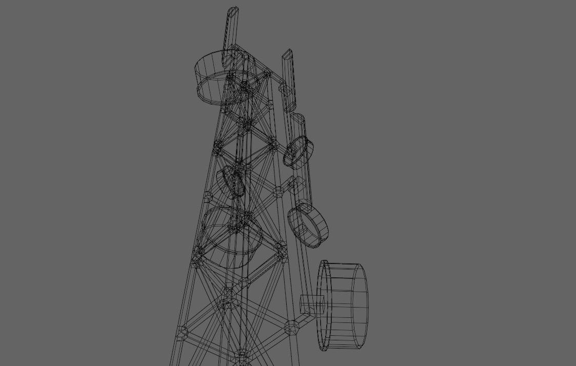 Cell Tower - Torre de Celular Low-poly 3D model_23