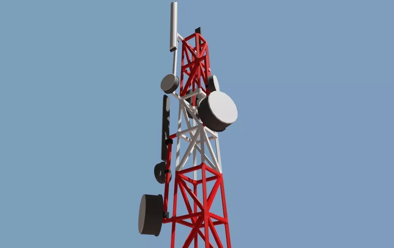 Cell Tower - Torre de Celular Low-poly 3D model_0