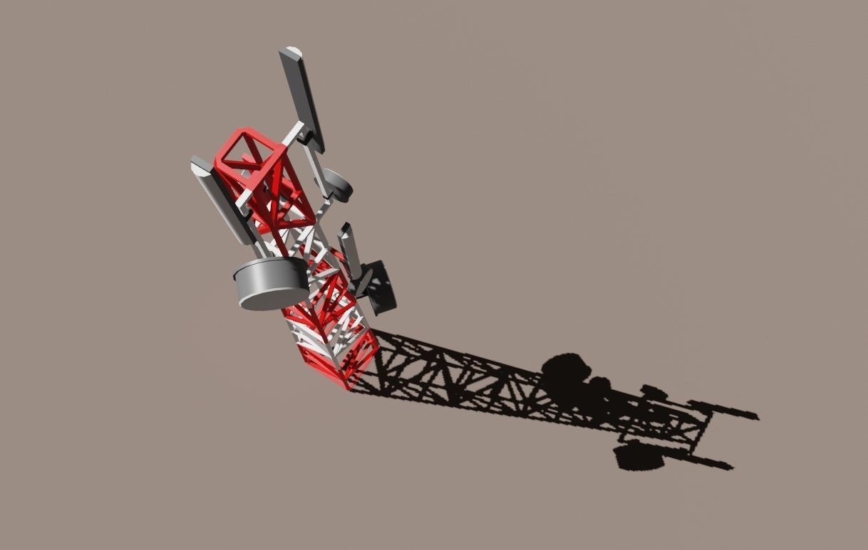 Cell Tower - Torre de Celular Low-poly 3D model_13