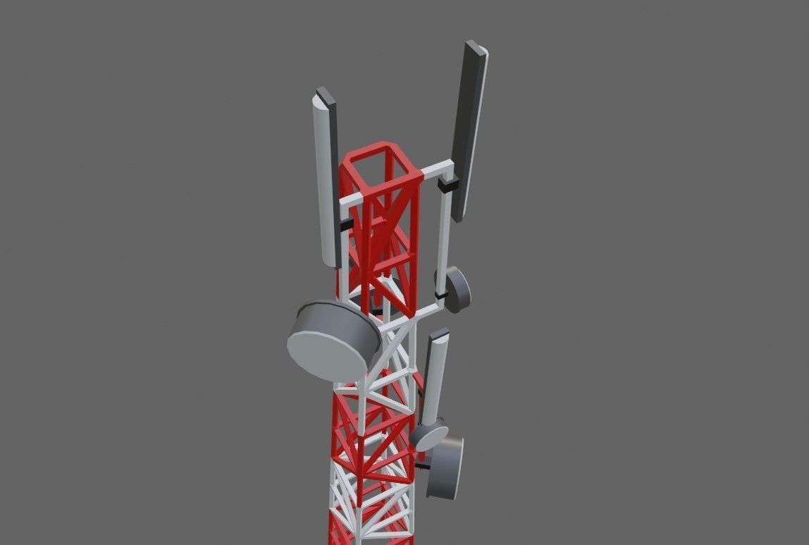 Cell Tower - Torre de Celular Low-poly 3D model_11