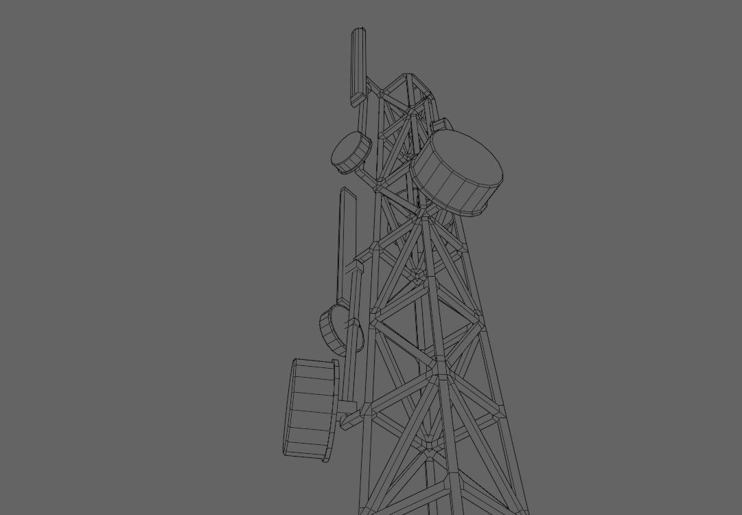 Cell Tower - Torre de Celular Low-poly 3D model_22