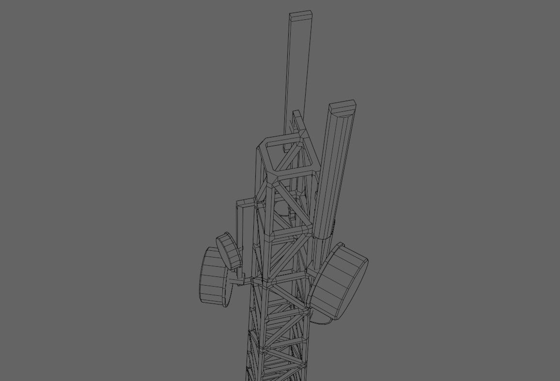 Cell Tower - Torre de Celular Low-poly 3D model_21