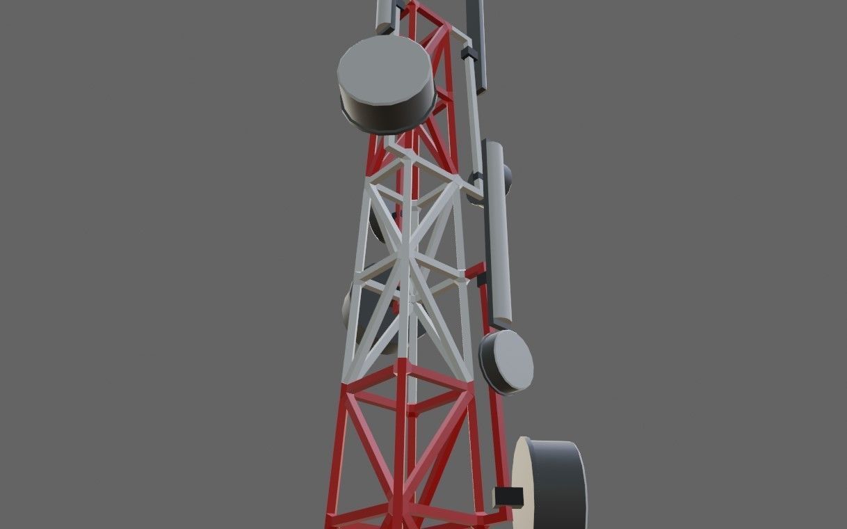 Cell Tower - Torre de Celular Low-poly 3D model_10