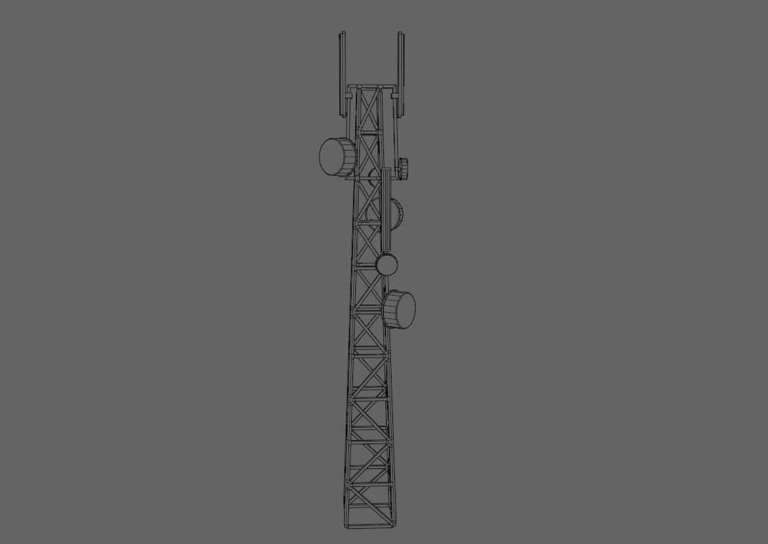 Cell Tower - Torre de Celular Low-poly 3D model_20