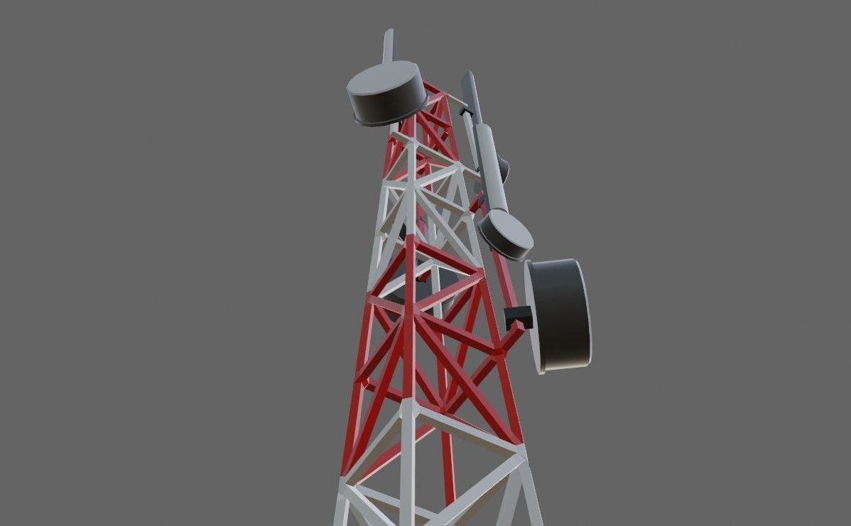 Cell Tower - Torre de Celular Low-poly 3D model_15