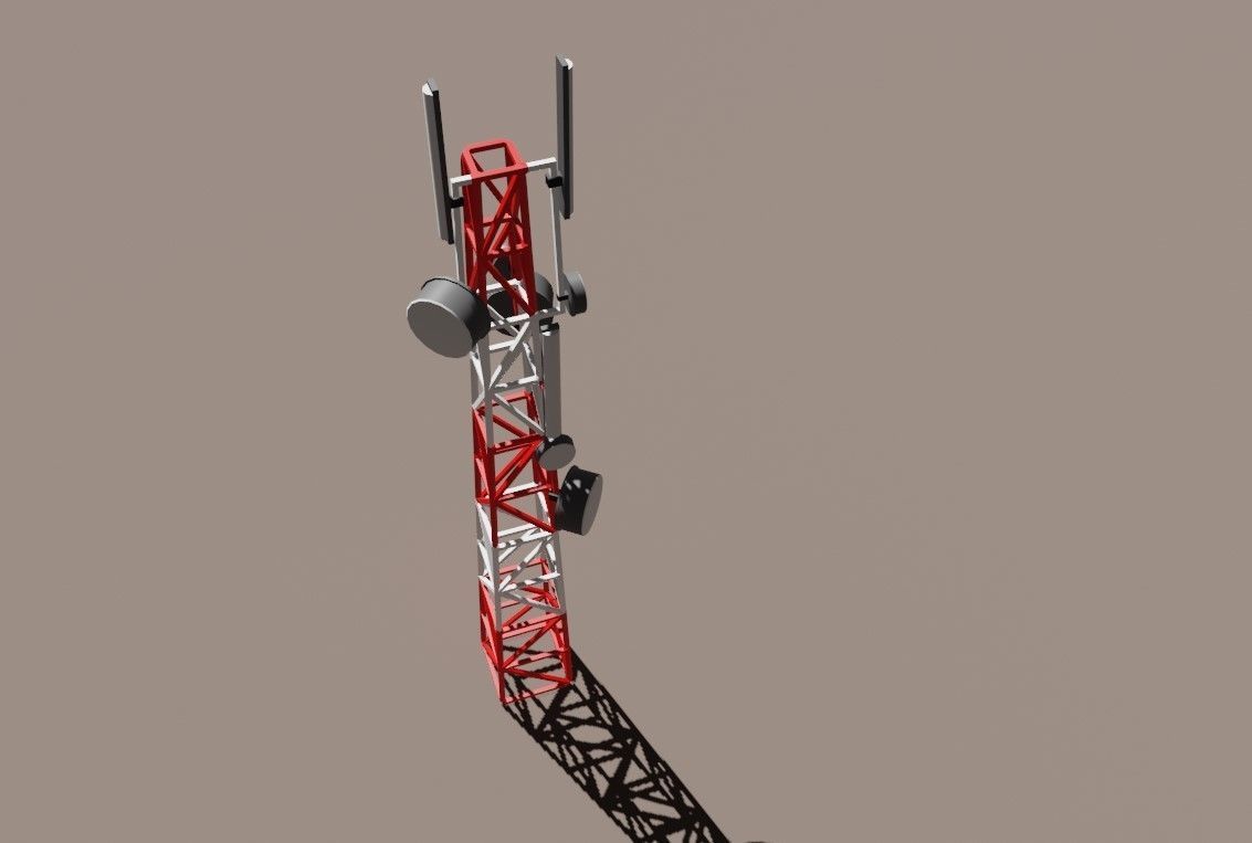 Cell Tower - Torre de Celular Low-poly 3D model_5