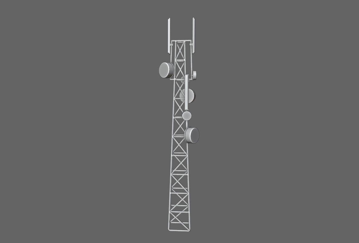 Cell Tower - Torre de Celular Low-poly 3D model_16